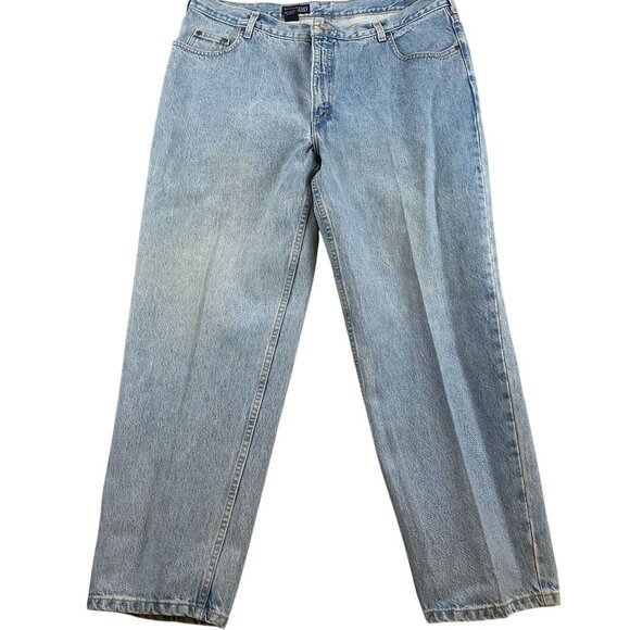 Lands End Mens Jeans 42x29 Regular Light Wash Denim Made In USA - Picture 1 of 6